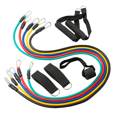 11 PC Resistance Bands Set with Door Anchor, Ankle Straps and Ba.